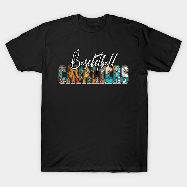 Graphic Colorful Artwork Cavaliers Sports Proud Name Basketball Team T-Shirt by bright girl waving